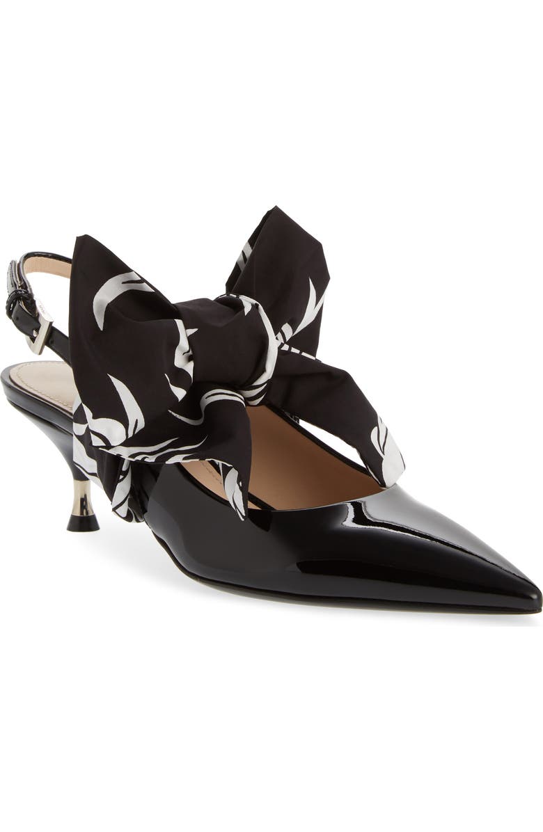 Prada Bow Pointy Toe Pump, Main, color,