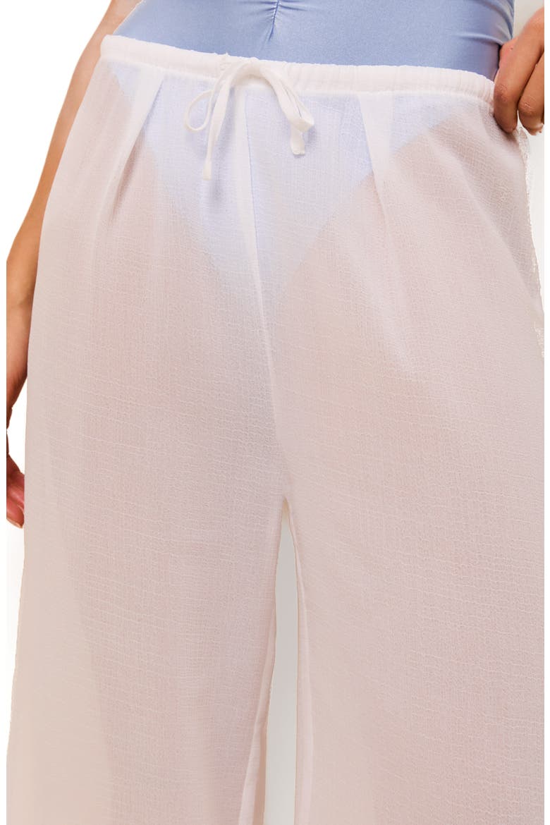 Ashling Pleated Sheer Cover-Up Pants, Alternate, color, OPTIC WHITE