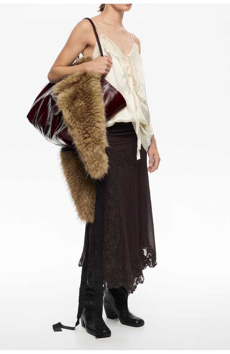 Bimba y Lola Lace Skirt, Alternate, color, Dark Brown