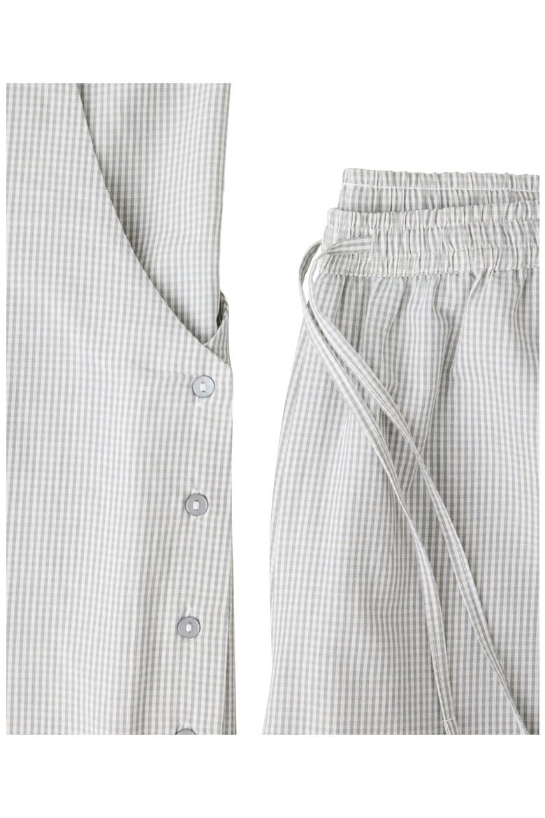 Gingham Check Pajamas, Alternate, color, GREY