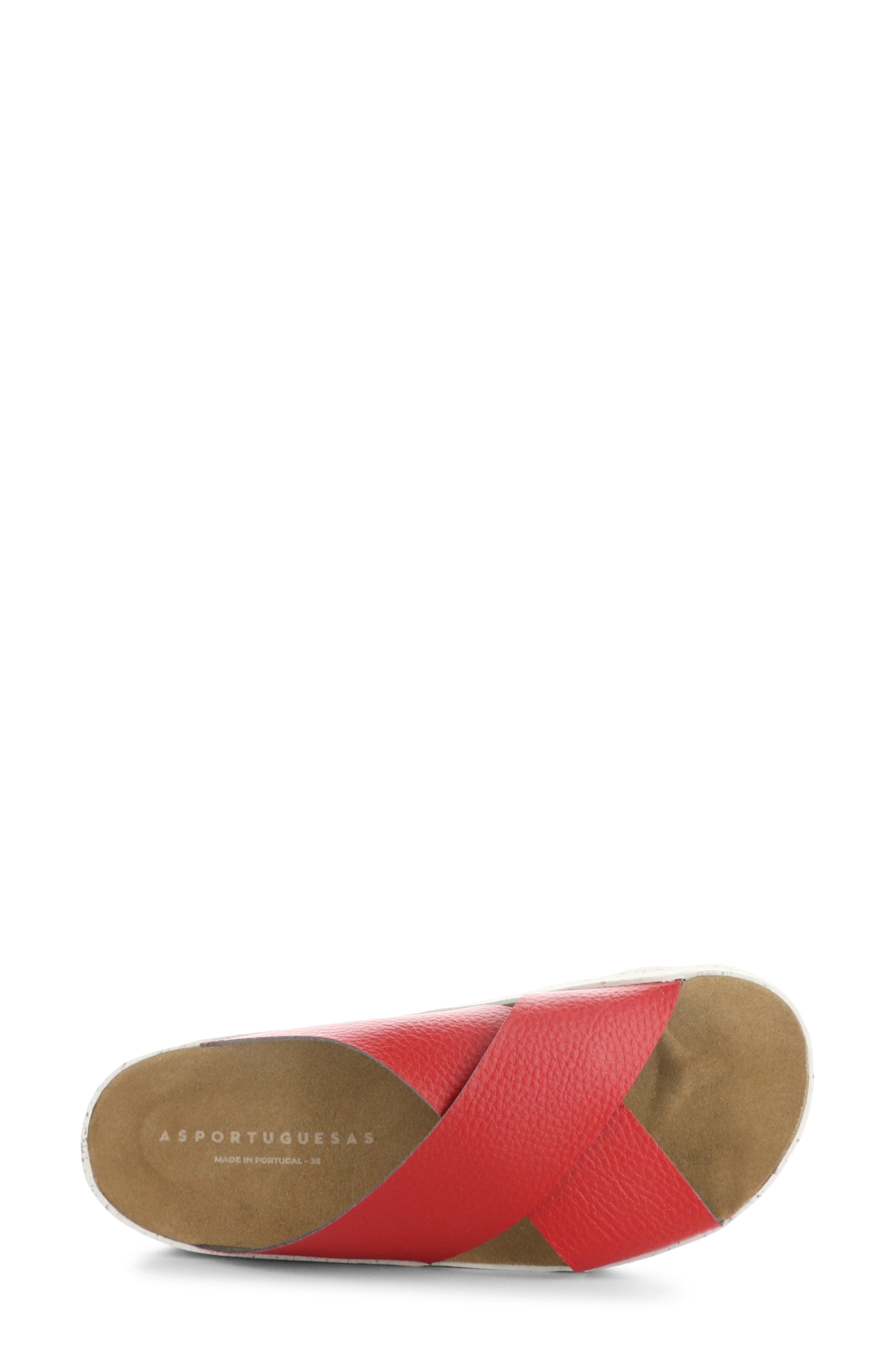 Cross Slide Sandal, Alternate, color, BURNT RED