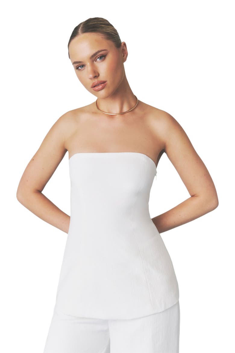 Verity Tailored Bandeau Longline Top, Alternate, color, White