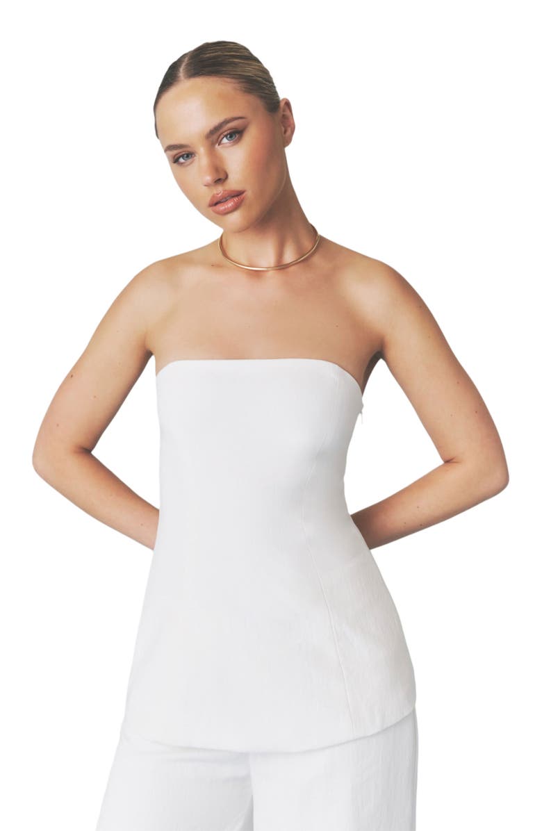 Six Stories Verity Tailored Bandeau Longline Top, Alternate, color, White
