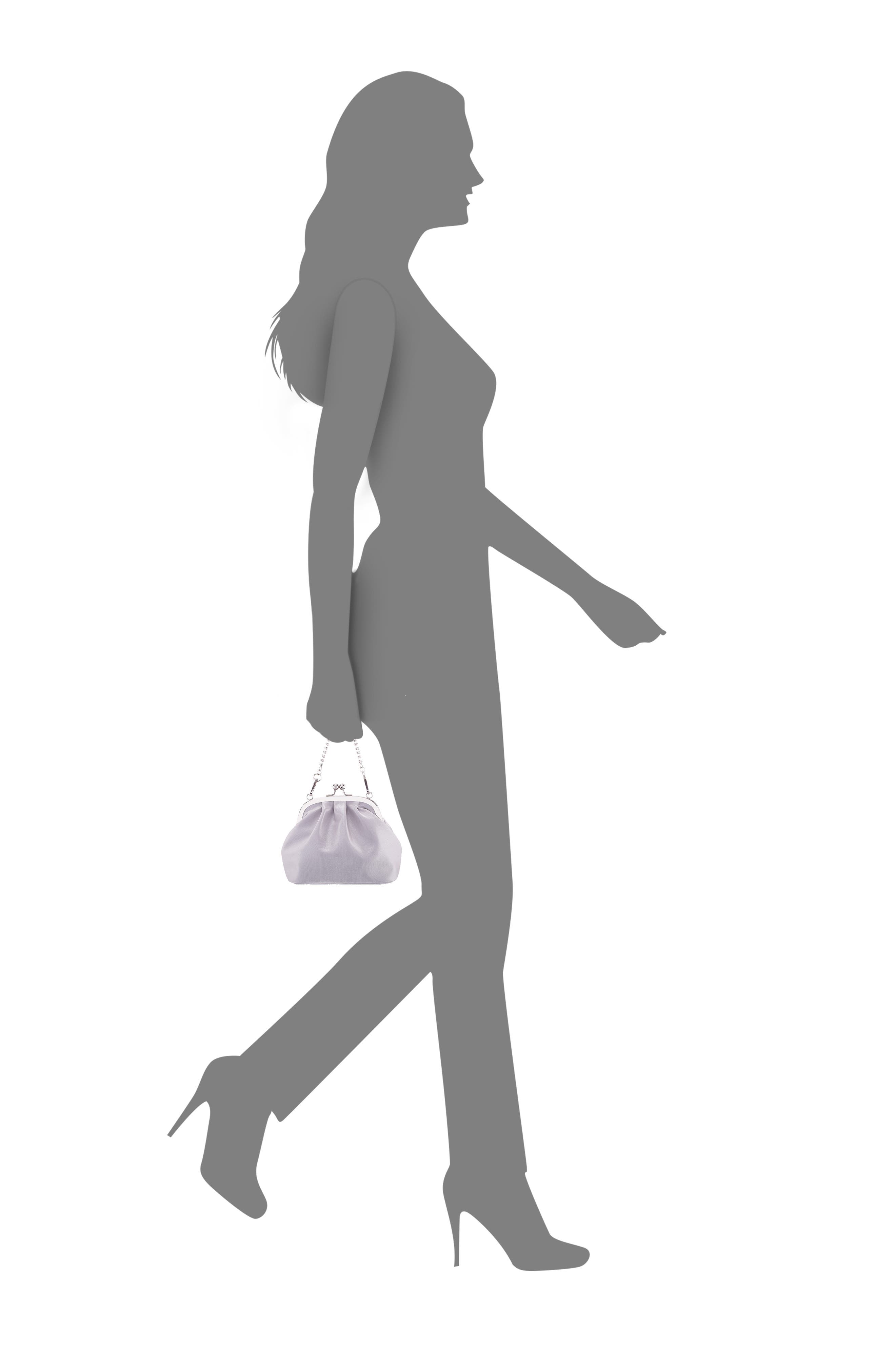 Nina Elsbeth Crystal Clutch, Alternate, color, Silver