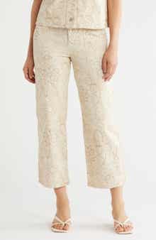 Sanctuary Terrace Floral Embroidered Crop Pants