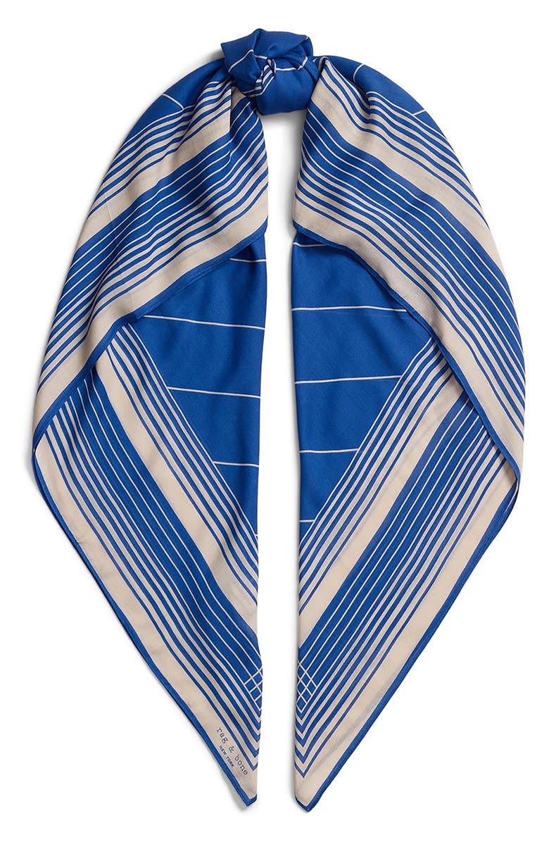 rag & bone Erina Stripe Scarf, Alternate, color, Blue Cream Stripe