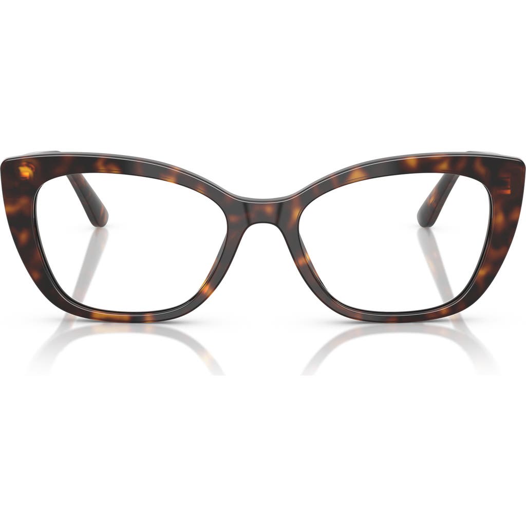Dolce & Gabbana Dolce&gabbana 54mm Cat Eye Optical Glasses In Dark Havana