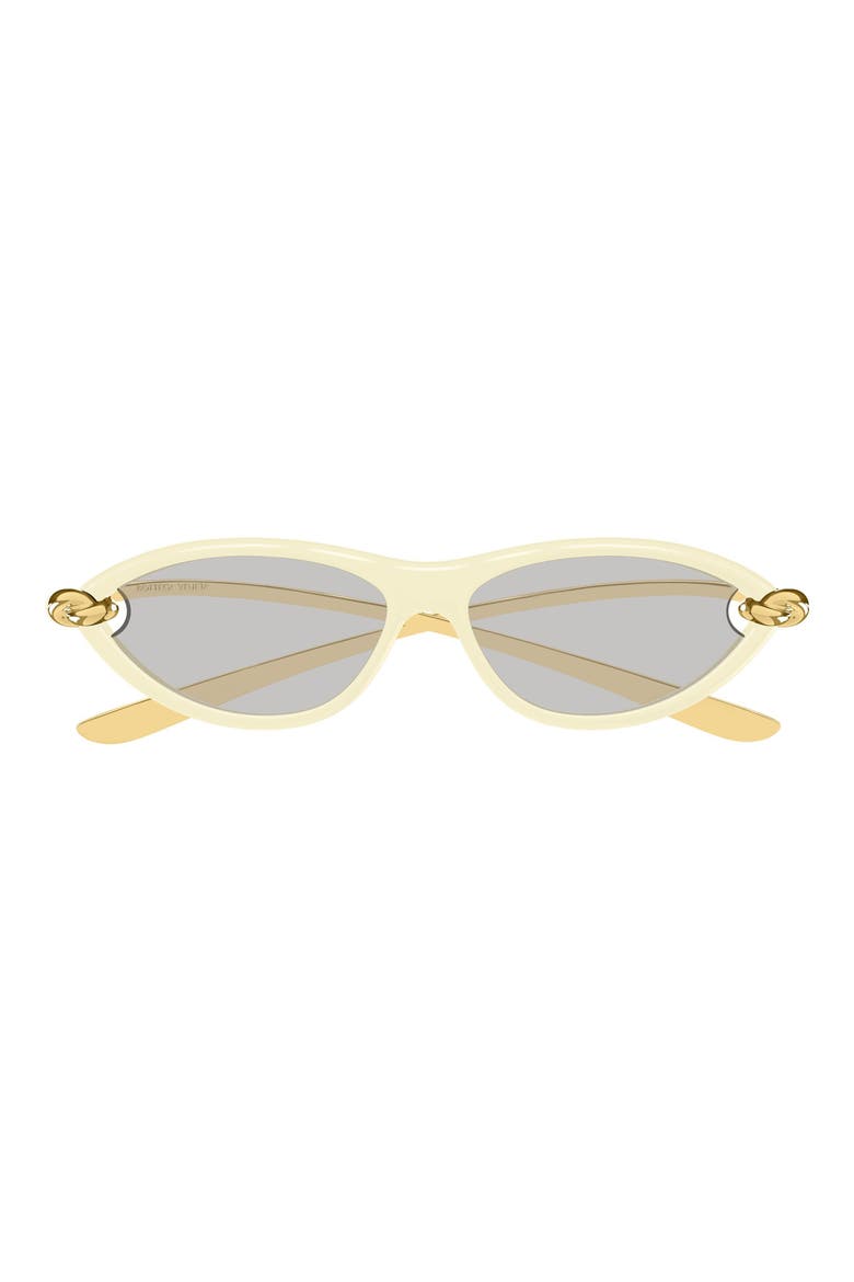 56mm Cat Eye Sunglasses, Main, color, SHINY SOLID BUTTER IVORY