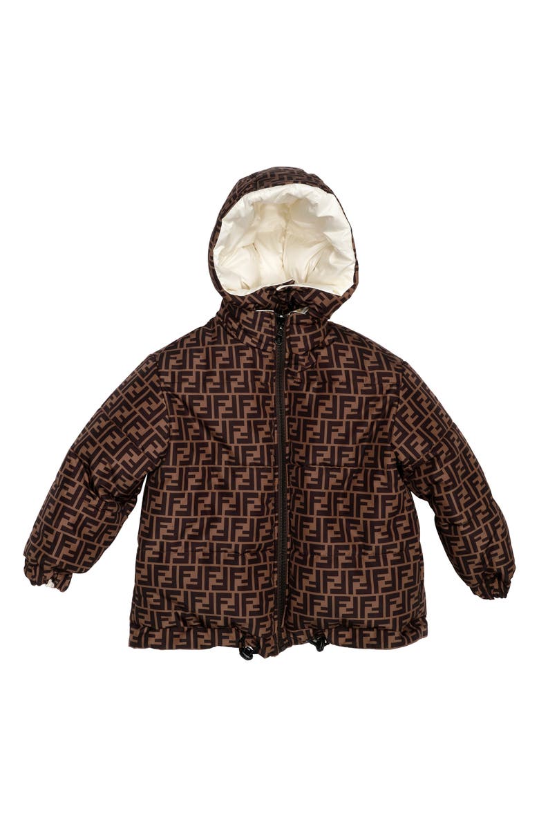 Fendi Kids' Reversible Hooded Coat, Alternate, color,