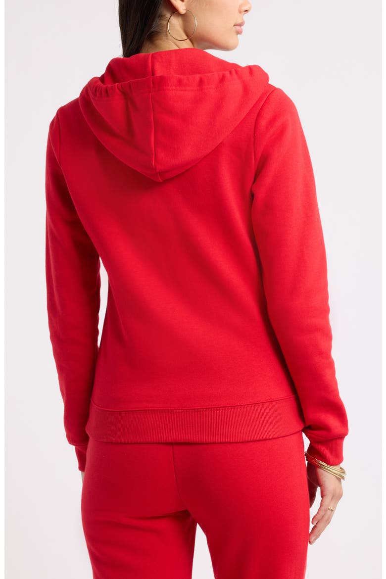 Slim Fleece Full Zip Hoodie, Alternate, color, RED PEPPER
