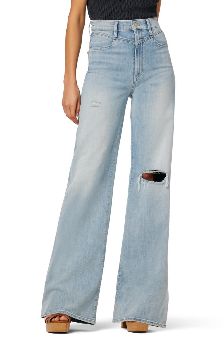 Joe's The Goldie Ripped High Waist Wide Leg Palazzo Jeans, Main, color, 