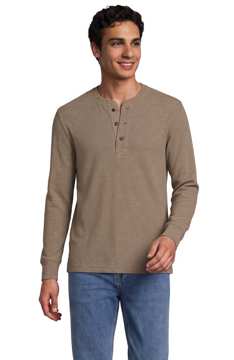 Long Sleeve Thermal Waffle Henley
