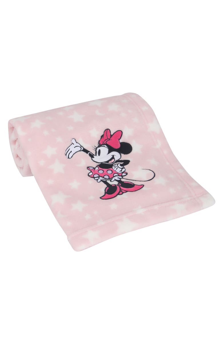 Lambs & Ivy Disney Baby Minnie Mouse Stars Soft Fleece Baby Blanket, Alternate, color,