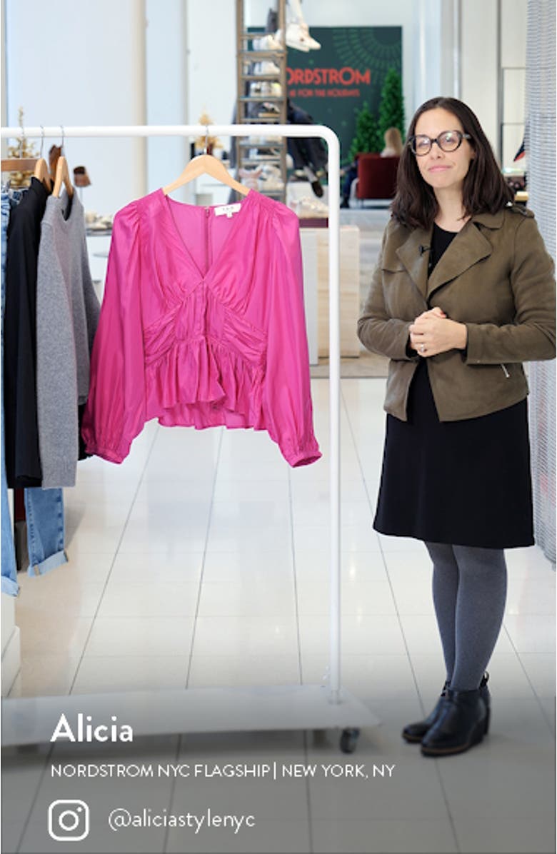 Fabiola Silk Peplum Top, sales video thumbnail