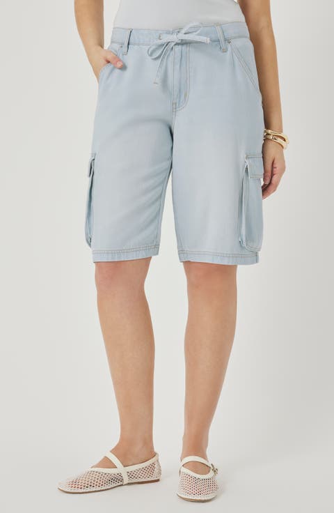 Denim Cargo Shorts