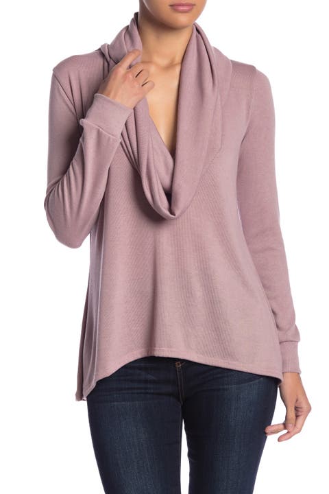 Cowl Neck High/Low Tunic Sweater