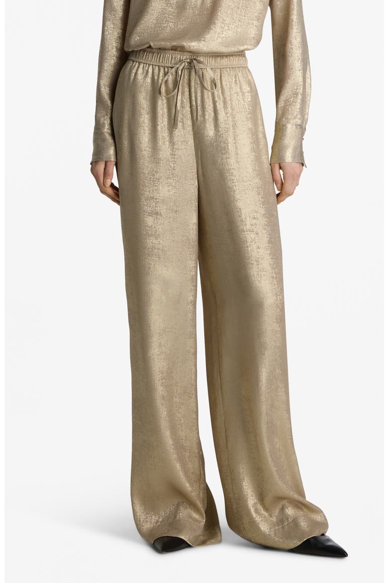 Metallic Pull-On Pants, Main, color, CHAMPAGNE