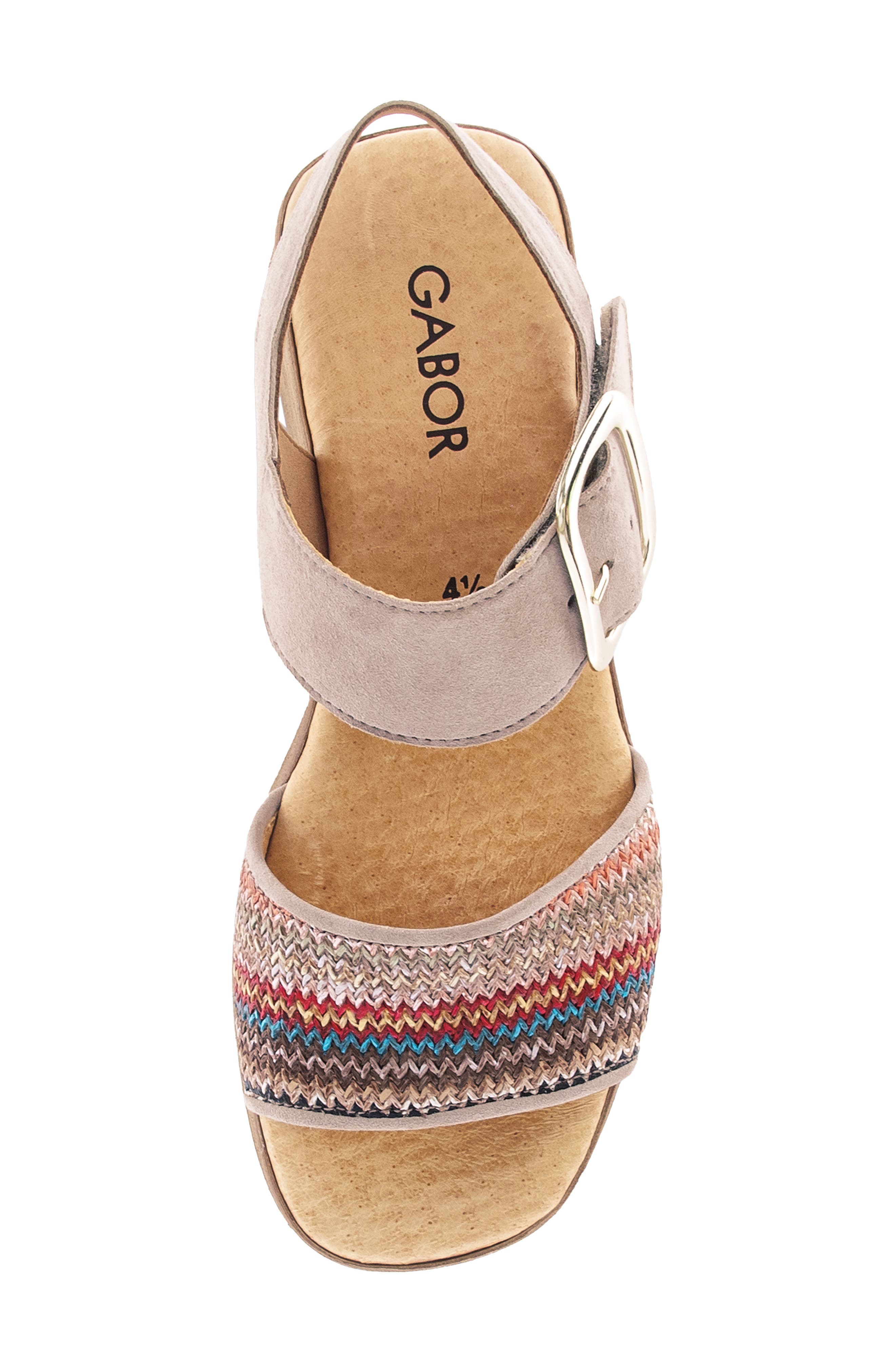 Gabor Ankle Strap Platform Sandal, Alternate, color, Taupe Multi Color