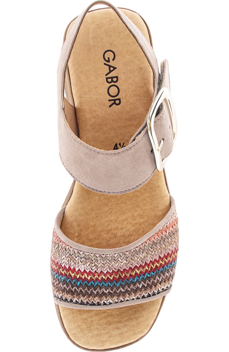 Gabor Ankle Strap Platform Sandal, Alternate, color, Taupe Multi Color
