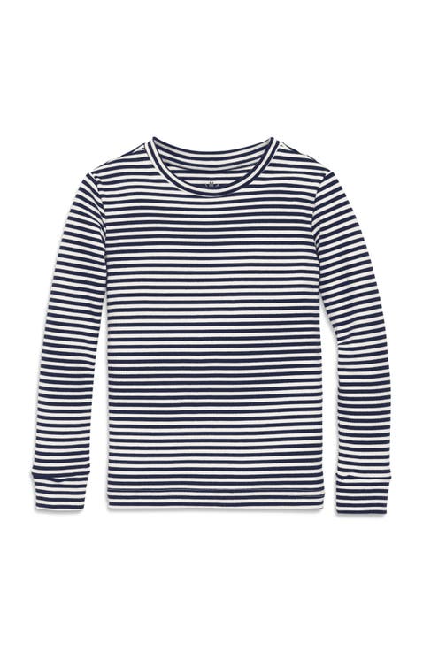 Kids Organic Long Sleeve Pj Top In Stripe (Toddler, Little Kid, Big Kid)