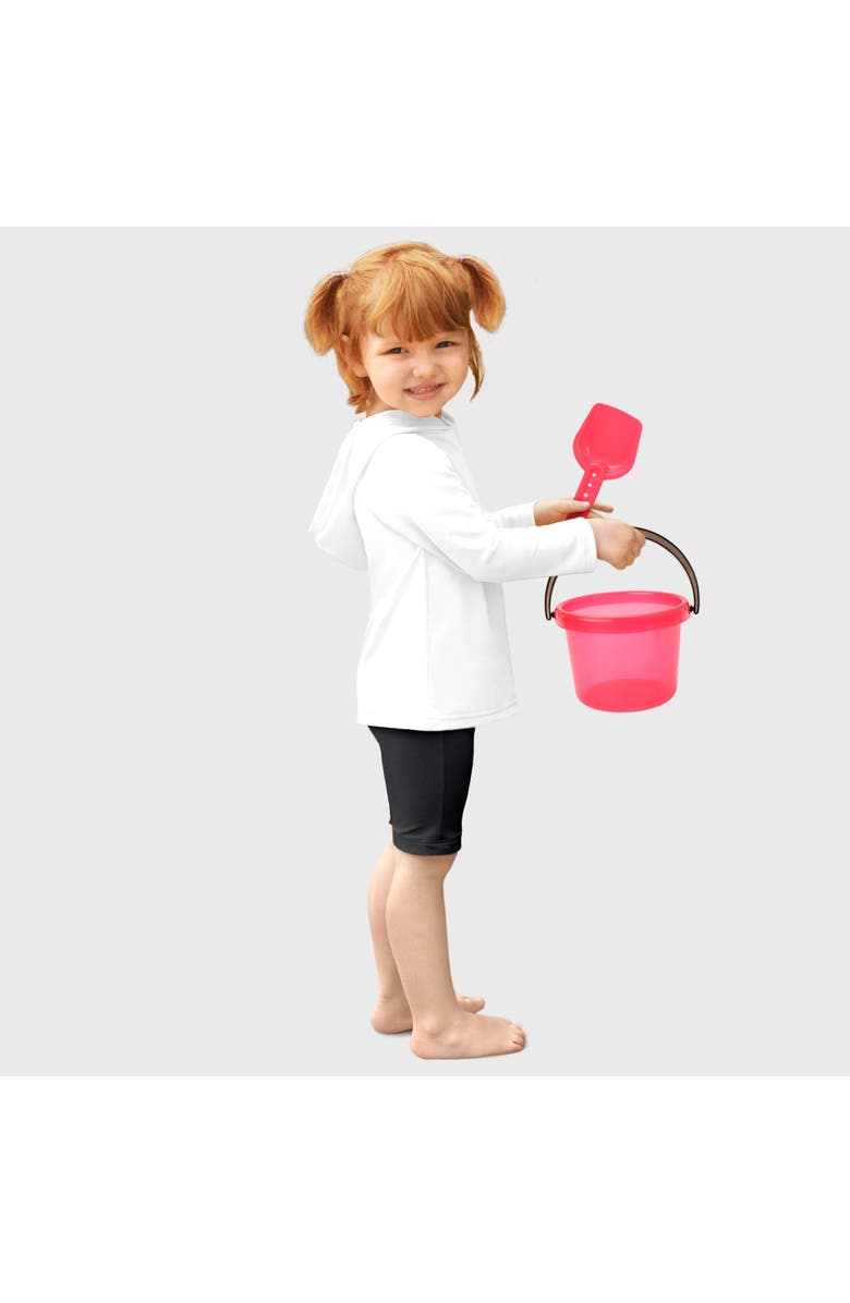 CITY THREADS Boys and Girls UPF 50+ Long Sleeve Hooded Rashguard Tee, Main, color, White