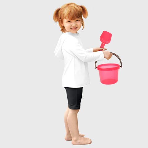 Boys and Girls UPF 50+ Long Sleeve Hooded Rashguard Tee (Toddler/Kids)