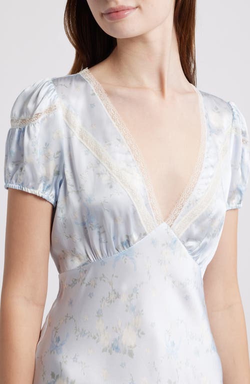 Loveshackfancy Sylara Silk Minidress In Blue