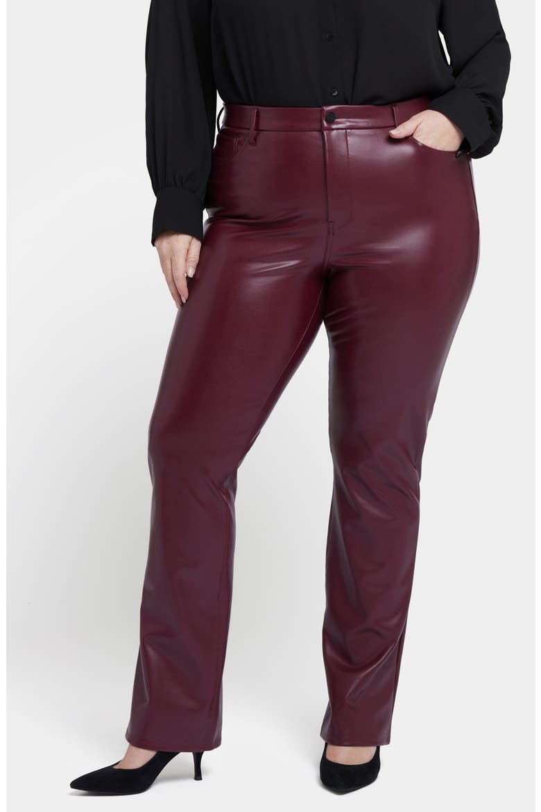 Sculpt Her Marilyn Faux Leather Straight Leg Pants, Main, color, TAVERN