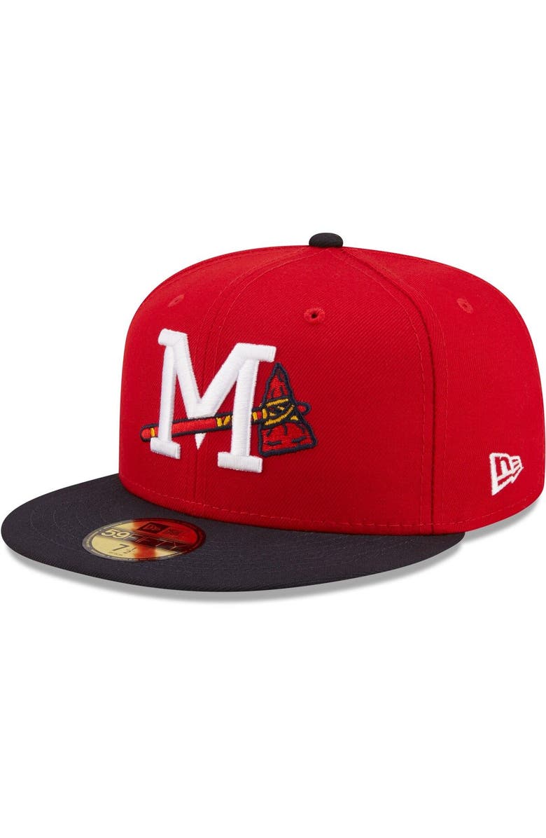 New Era Men's New Era Red Mississippi Braves Authentic Collection 59FIFTY Fitted Hat, Alternate, color,