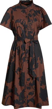 SUGARLIPS Somerton Floral Print Tie Waist Midi Dress