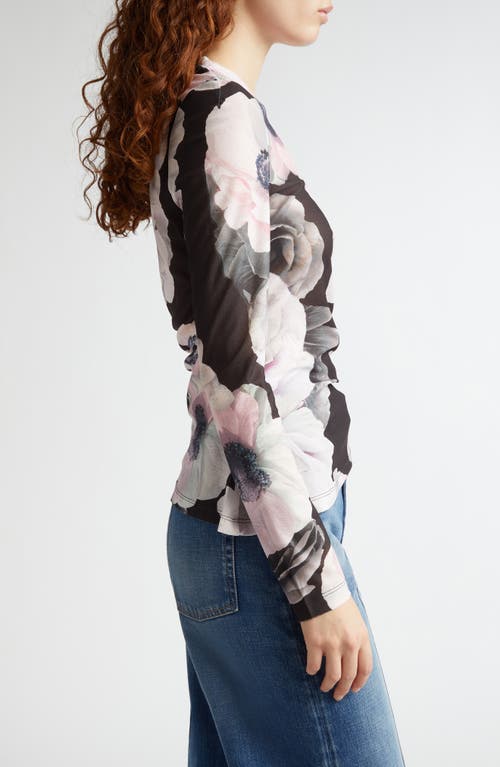 Shop Stine Goya Floral Asymmetric Jersey Top In Nostalgic Anemone