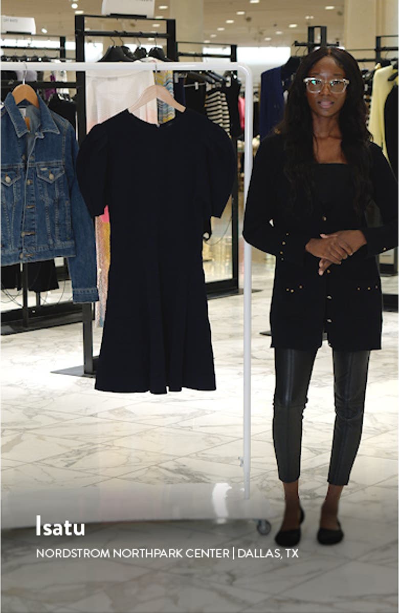 Velvey Puff Sleeve Dress