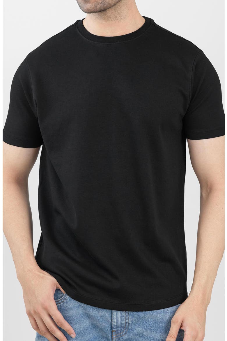 Pima Cotton Crew T-Shirt, Main, color, Black