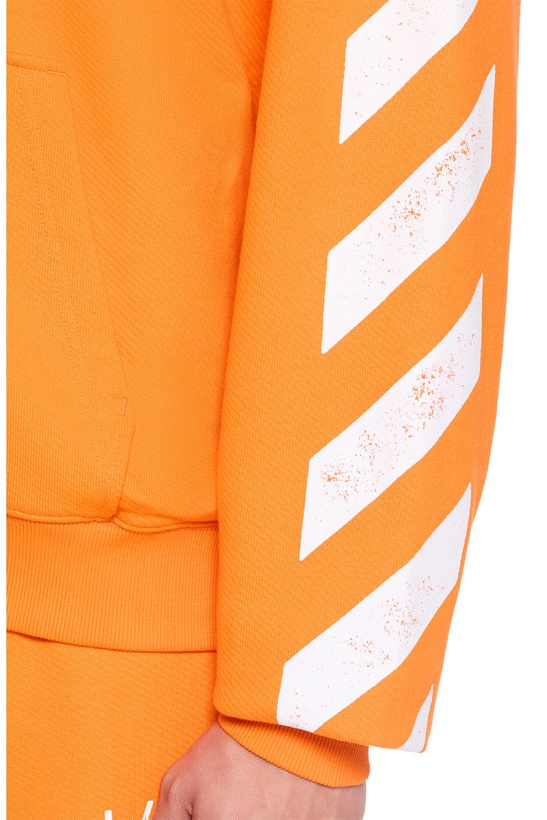 Diagonal Stripe Logo Cotton French Terry Zip Graphic Hoodie, Alternate, color, ORANGE TIGER