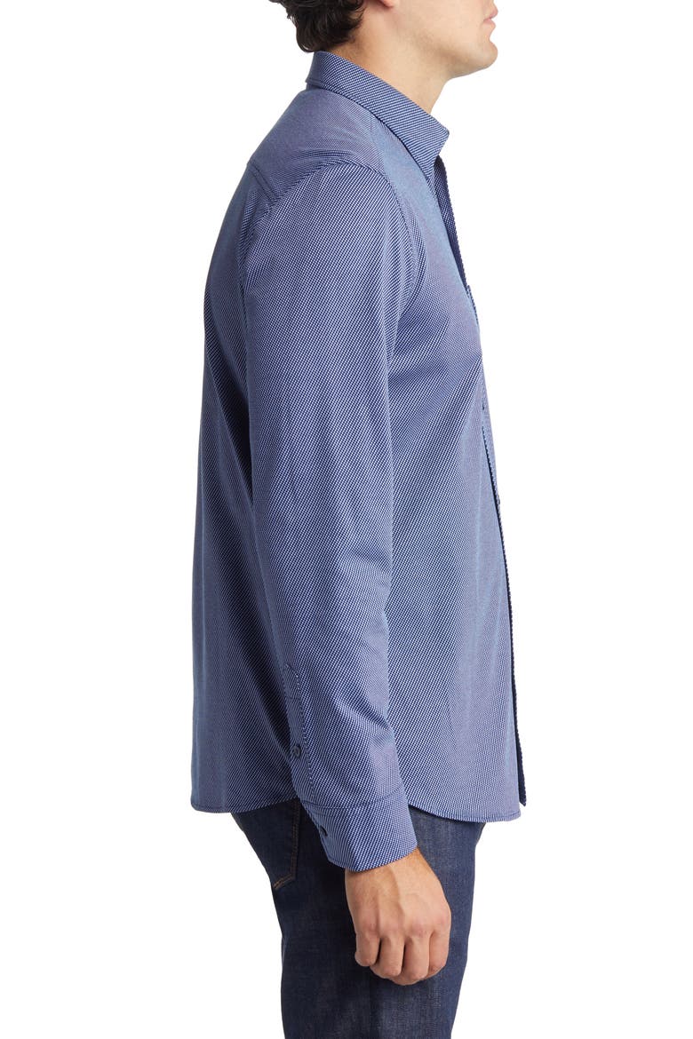 Men's Button-Up Shirt, Alternate, color, NAVY SMALL BOX