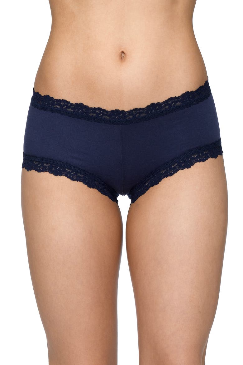Stretch Supima® Cotton Boyshorts, Main, color, NAVY