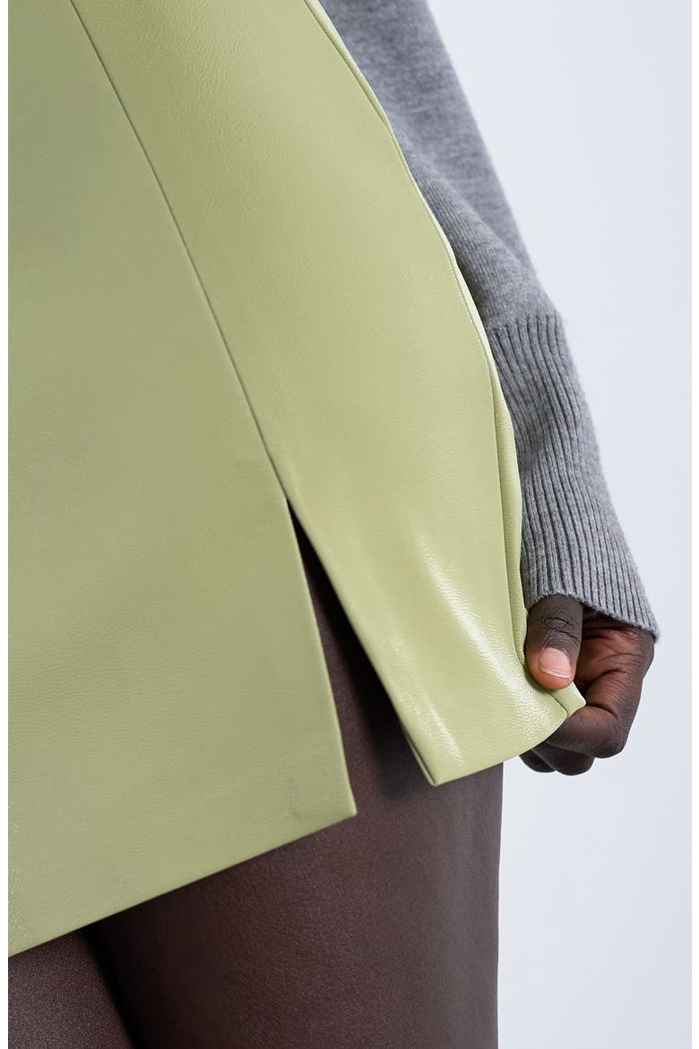 Faux Leather Miniskirt, Alternate, color, MEDIUM GREEN