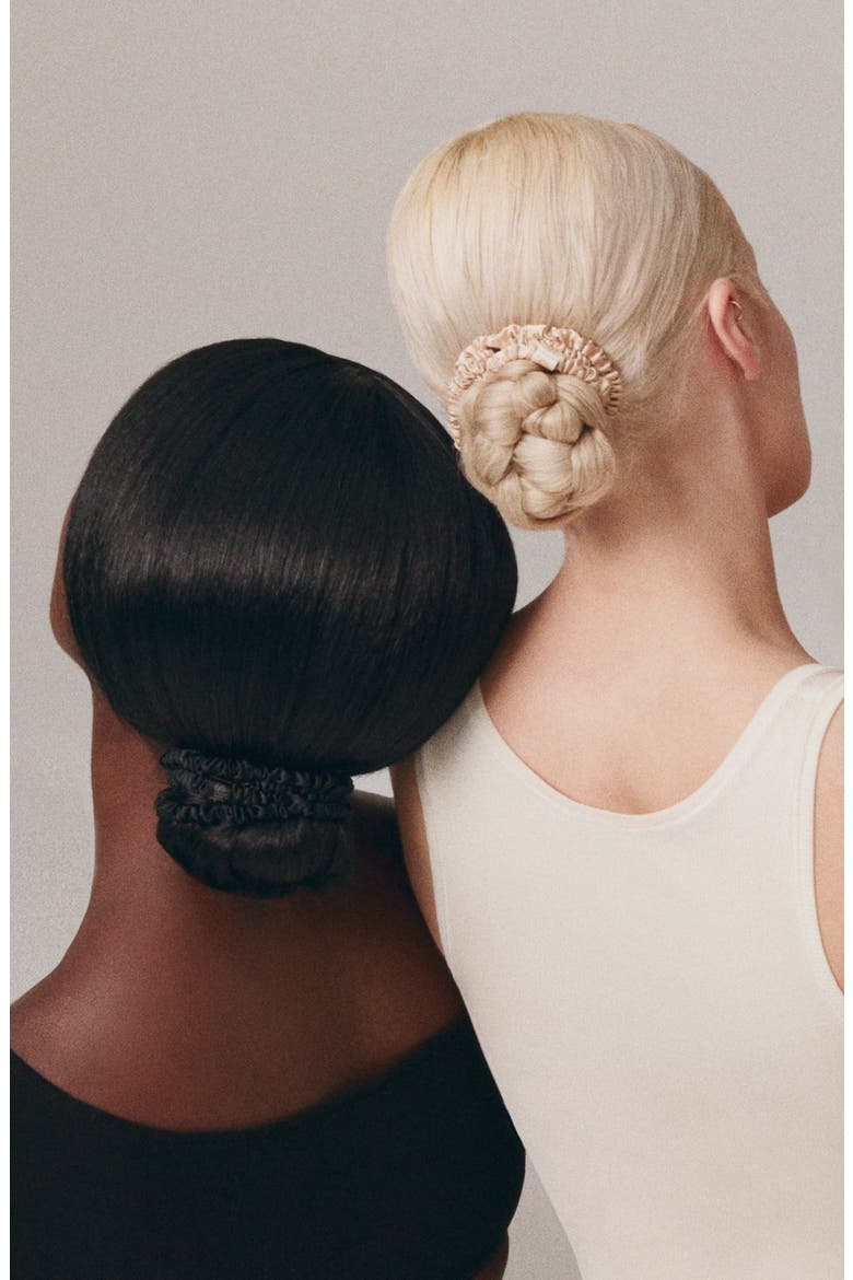 Pure Silk 6-Pack Skinny Scrunchies $51 Value, Alternate, color, BLACK