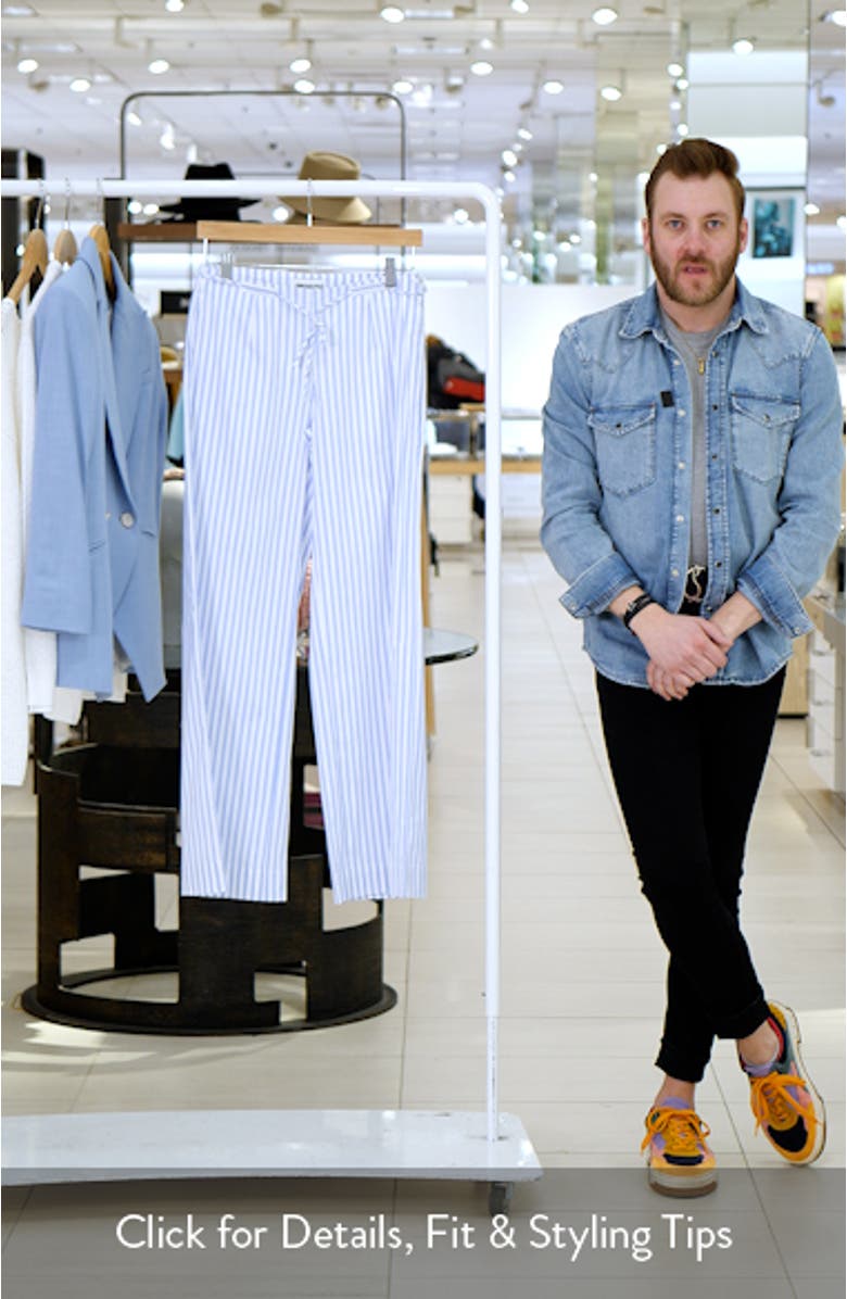 Collied Stripe Wide Low Rise Leg Drawstring Pants, sales video thumbnail