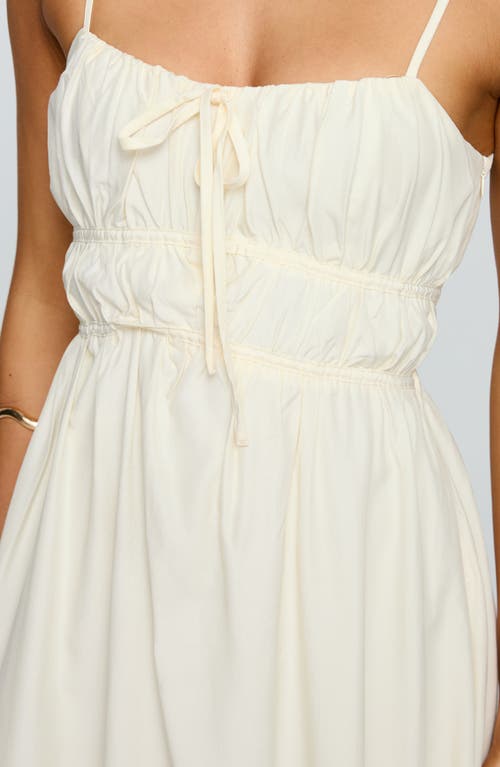 Princess Polly Violeta Shirred Sleeveless Maxi Dress In Neutral
