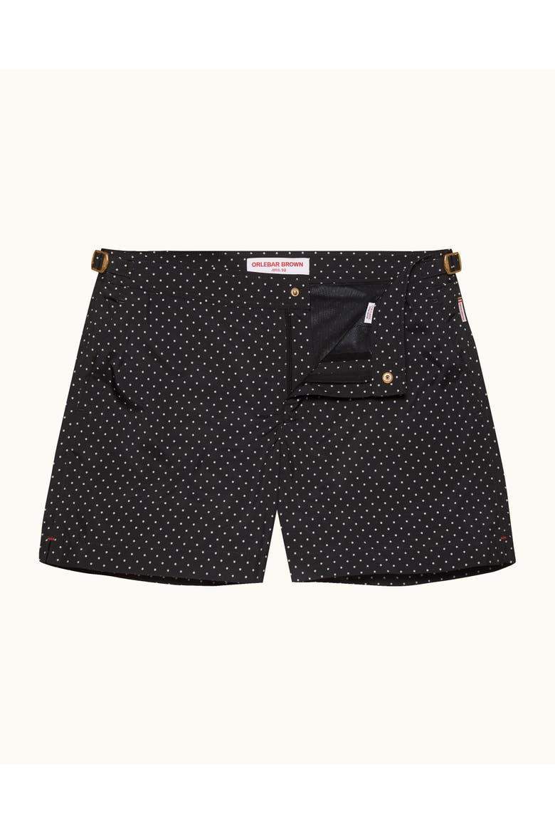 Setter Polka-Dot Tailored-Fit Swim Shorts, Main, color, Black/White