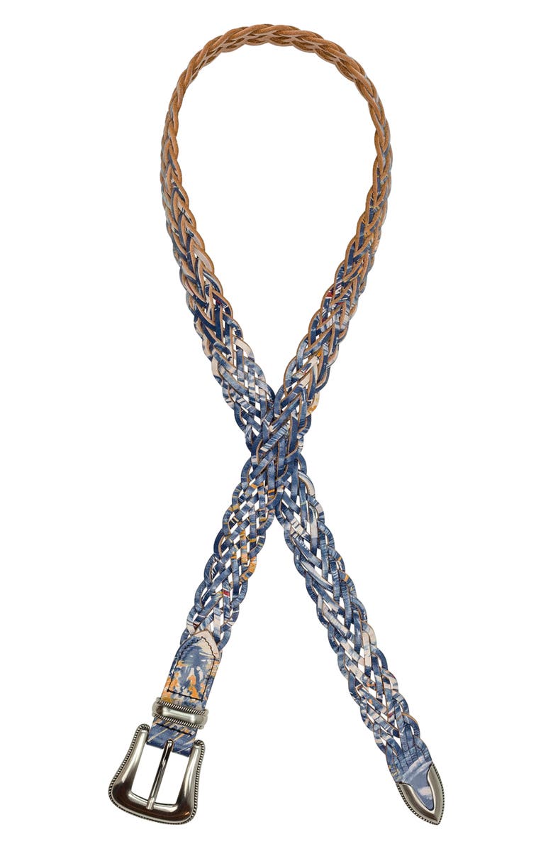 Patricia Nash Townsend Braided Metal Tipped Belt, Alternate, color, Blue Multi
