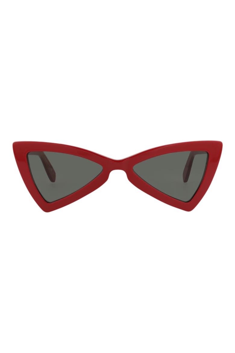 53mm Polarized Cat Eye Sunglasses, Main, color, RED RED GREY