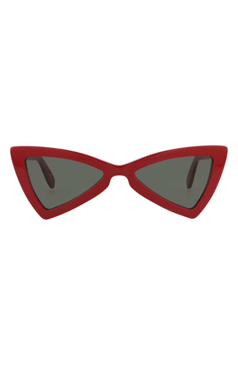 Saint Laurent 53mm Polarized Cat Eye Sunglasses, Main, color, Red Red Grey