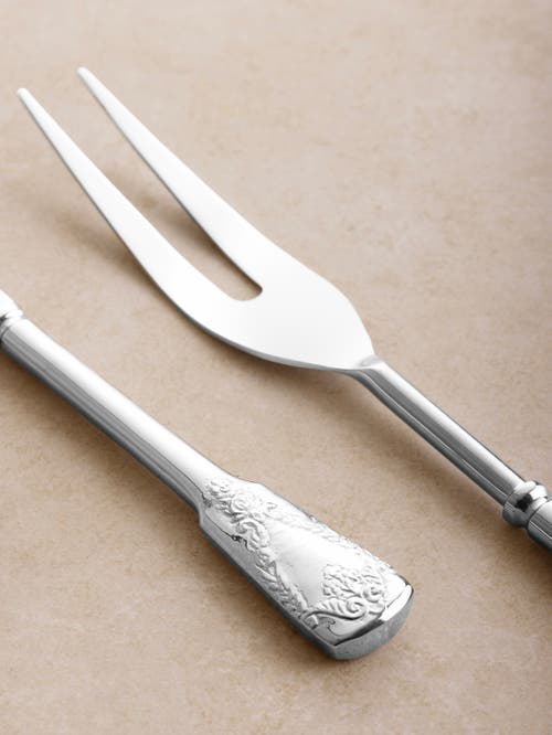 Gauri Kohli Bolivia Carving Knife & Meat Fork Set In Silver