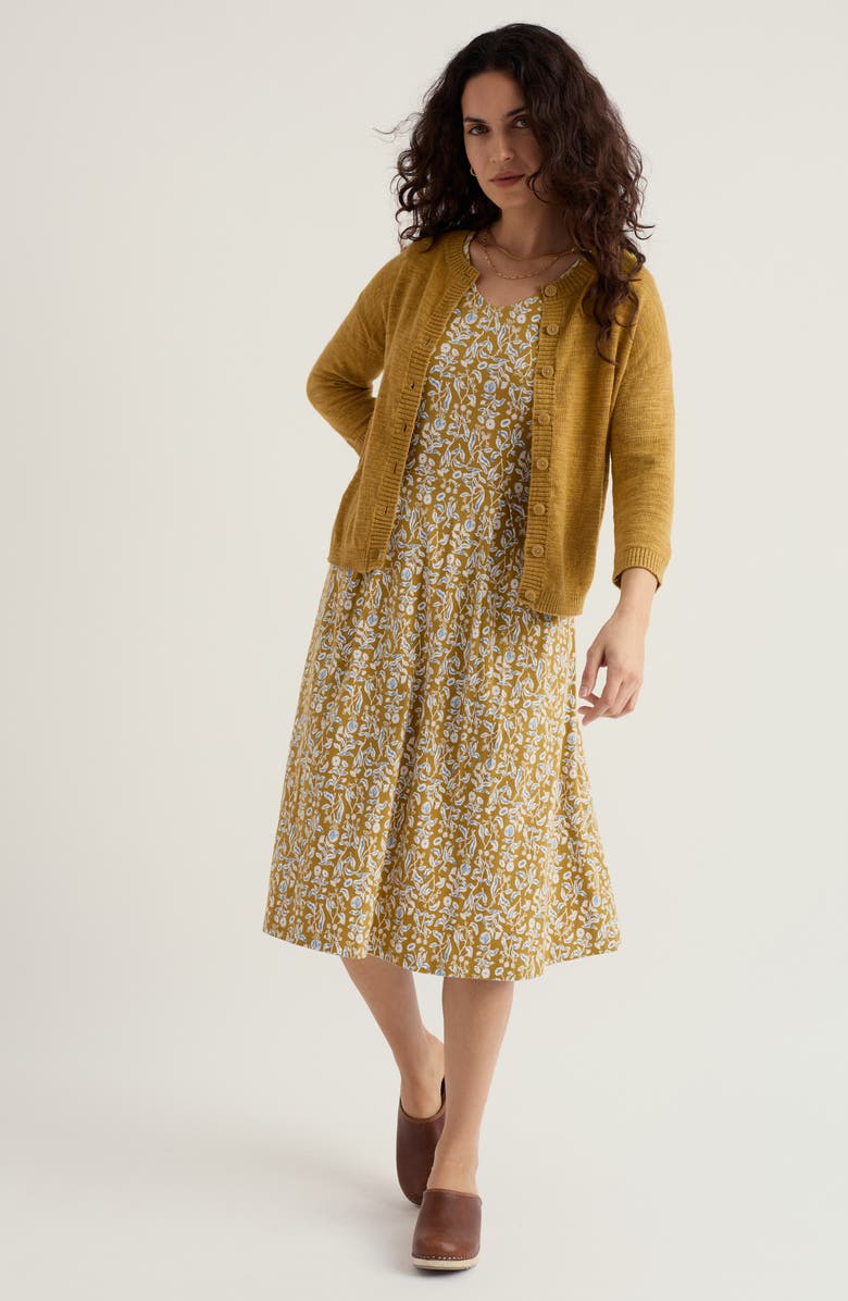 Seasalt Cornwall Pentire Steps Organic Cotton & Linen Cardigan, Alternate, color, Knit Melange Tansy