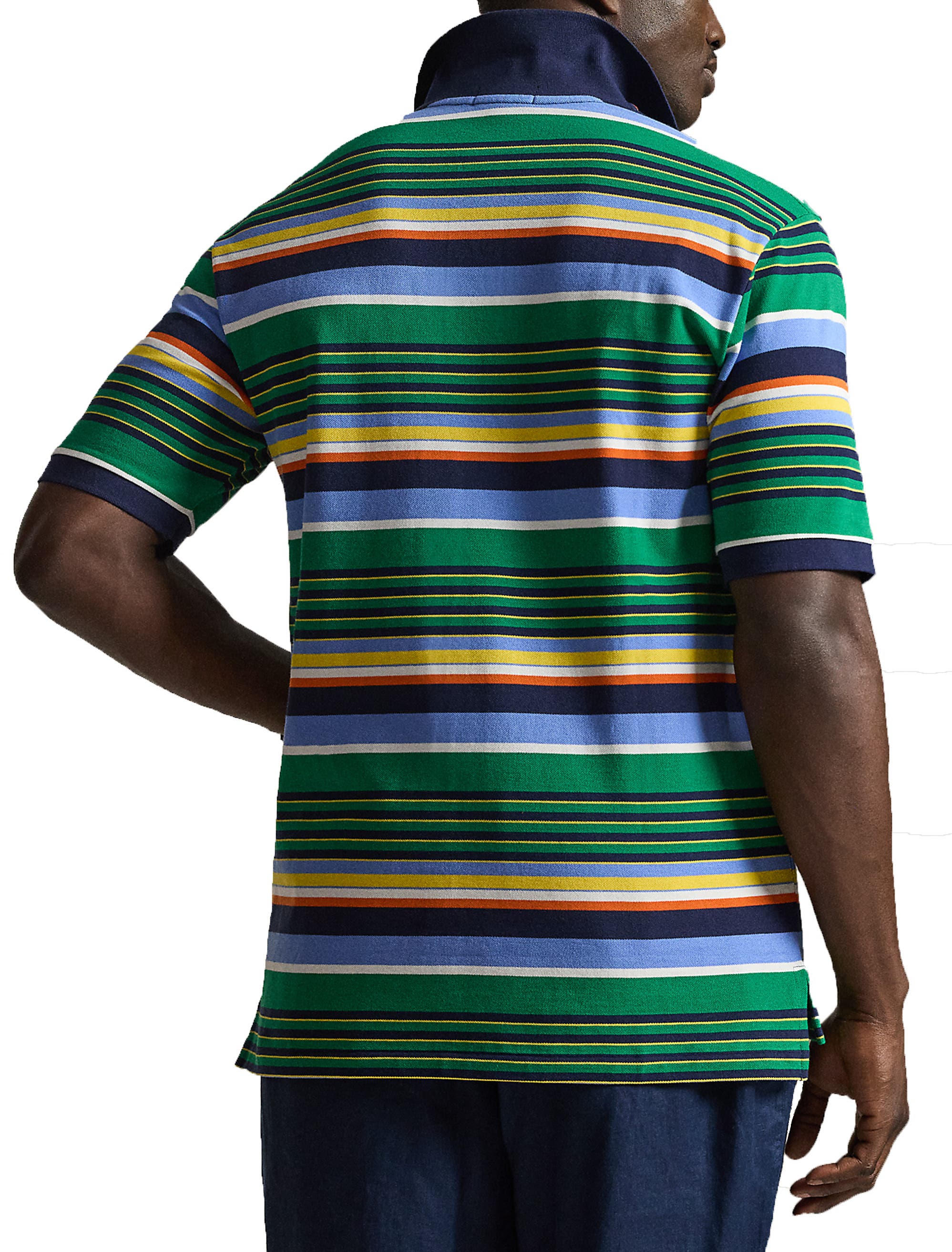 Big & Tall Mesh Multi-Striped Polo Shirt - image 2