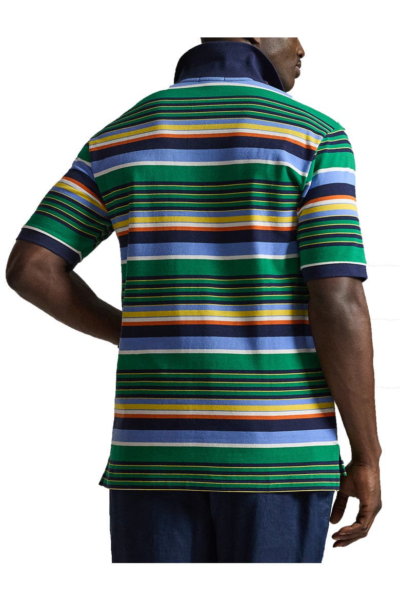 Big & Tall Mesh Multi-Striped Polo Shirt, Alternate, color, BILLIARD STRIPE MLTI