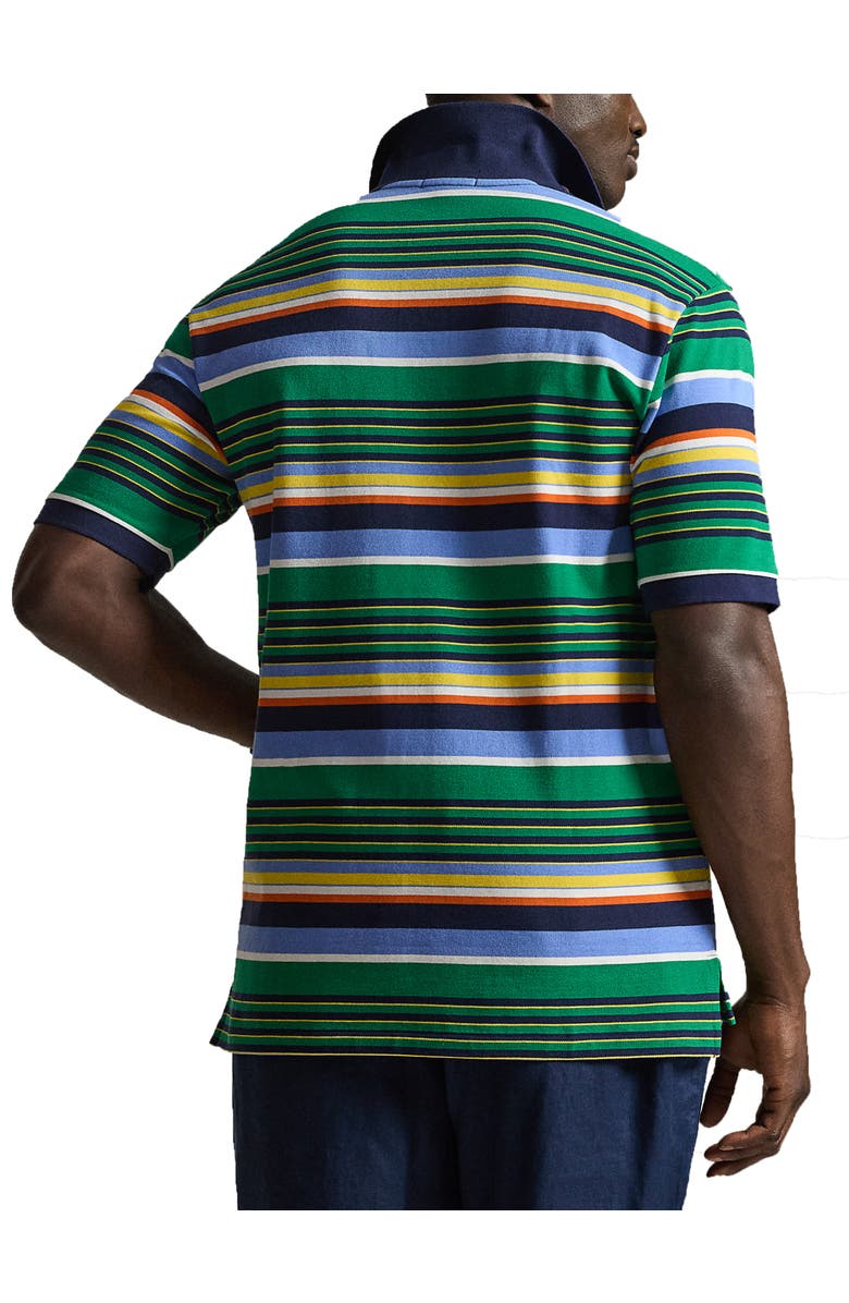 Polo Ralph Lauren Big & Tall Mesh Multi-Striped Polo Shirt, Alternate, color, Billiard Stripe Mlti