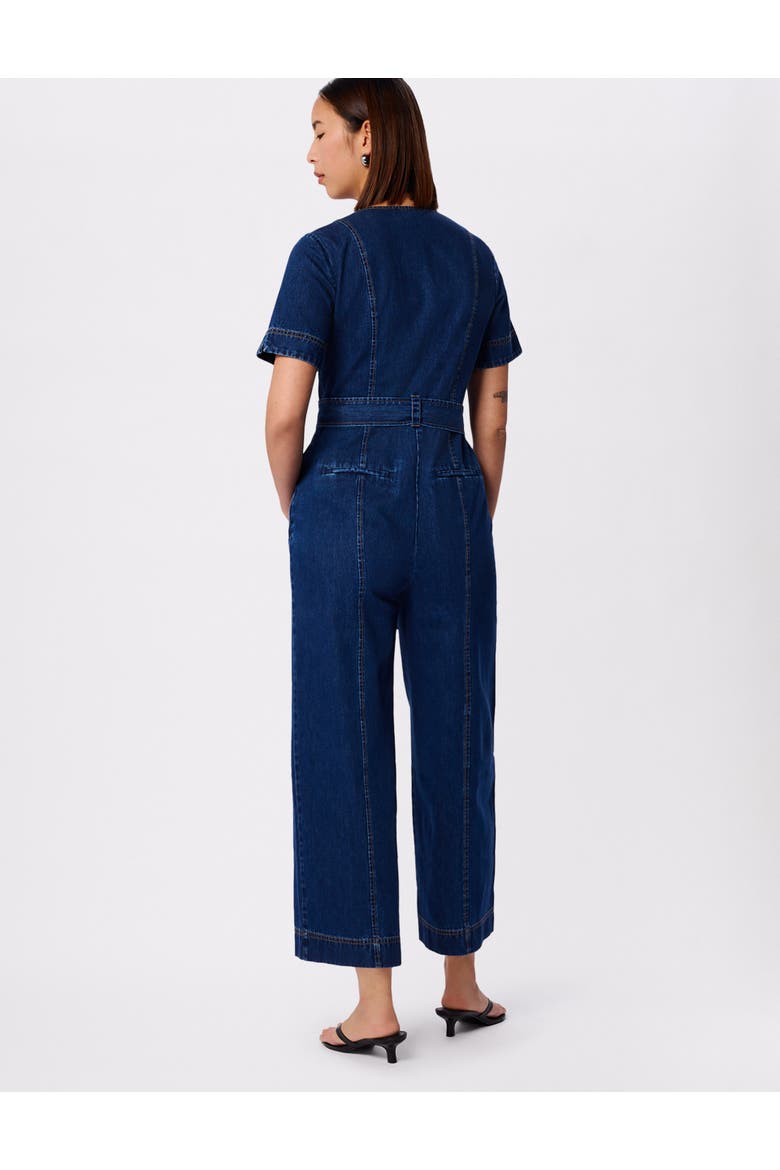 Button Down Jumpsuit, Alternate, color, Denim